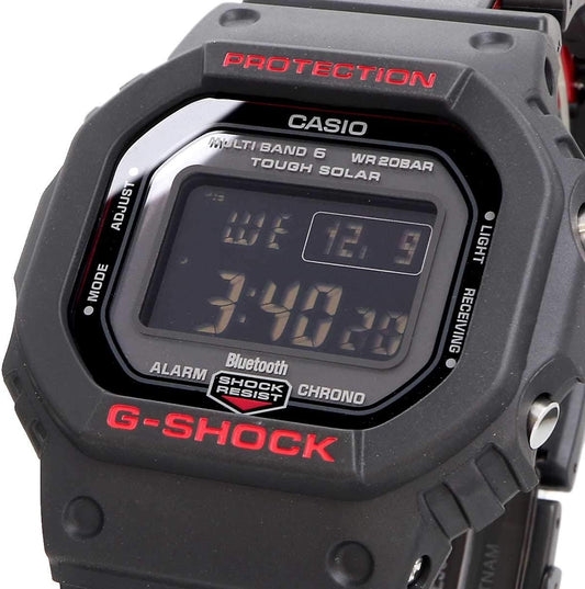 Casio G-Shock GW-B5600HR-1 Men's Watch, Bluetooth, Radio-Controlled Solar, Black Parallel Import, multicolor (black / red), Belt Type: