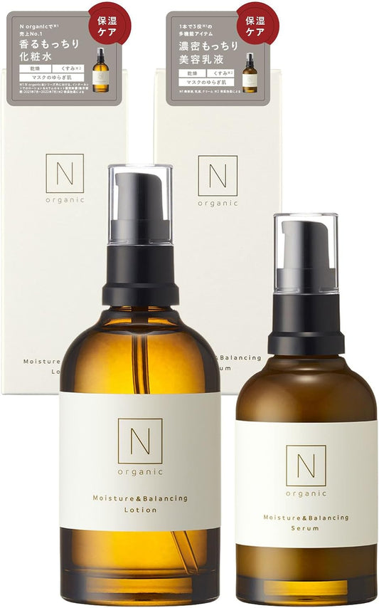 [Japanese Moisturizing] Nice scent in 3 seconds in the morning Lotion   Beauty Emulsion N organic Moisture   Balancing Lotion 100ml Serum 60ml Set
