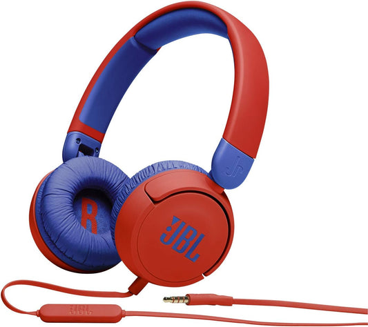 JBL JR310 Kids Headphones with Volume Control / Customized Stickers / Remote Control Microphone / Red / Blue 2021 Model JBLJR310RED