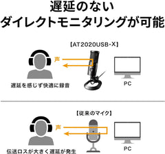 Audio Technica AT2020USB-X USB Microphone USB Condenser Microphone Condenser Microphone Gaming Microphone Game Gaming Live Streamer Content Creator Distribution Windows MAC PC Domestic Genuine Product