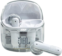 JBL TUNE FLEX GHOST Fully Wireless Earphones, 2-Way Installation, Noise Canceling, IPX4, Bluetooth Compatible, White, JBLTFLEXGWHT