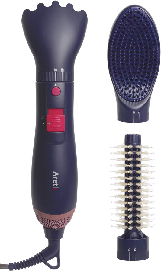 Areti d1710IDG Curl Dryer Negative Ion Brush Type Hair Dryer with Attachment, Volume Styler