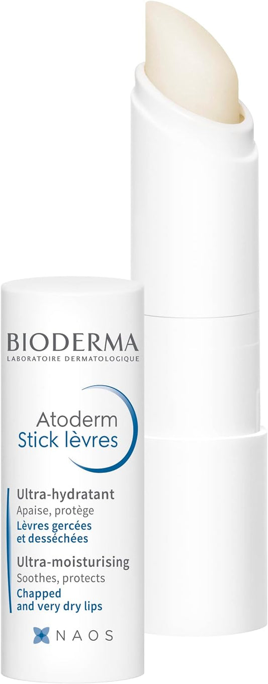 Genuine product Bioderma Atoderm Lipstick 4G Lip Balm For sensitive skin that repeatedly gets dry, No coloring, No ethyl alcohol added, No parabens added