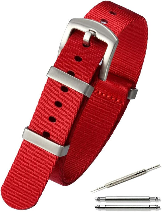 Calm NATO Premium Nylon Strap, Thick, Watch Band, G10 Strap, 15 Colors, 0.7 - 0.9 inches (18 - 24 mm), Replacement Instruction Manual Included, Nylon