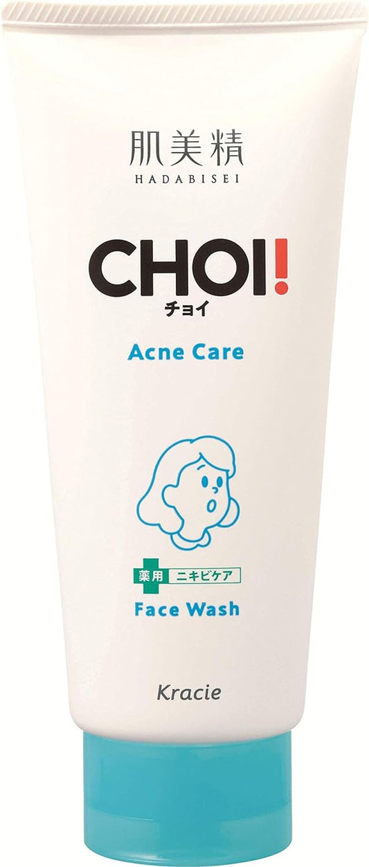 Hadabisei Quasi-Drug CHOI Face Wash Medicated Acne Care 3.9 oz (110 g) | Rough Skin Care, Dense Foam, Facial Cleansing Foam