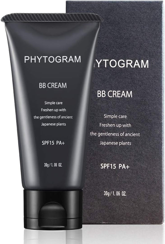 Men's BB Cream Dark 1.1 oz (30 g) SPF15 PA+ Unscented (Color: Black, Souffle Type, Acne Marks, Blue Beard, Foundation) Phytogram