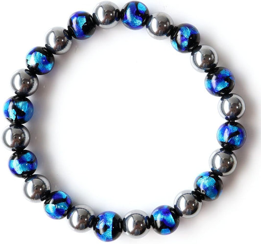 Terahertz Ore x Firefly Glass Bracelet, Blue, 0.3 inches (8 mm), 24 Tablets, Power Stone, Stone