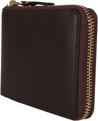 SA7100 Bifold Wallet, Round Zipper, Classic, Brown, Braun