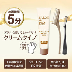 Salon de Pro Hair Manicure Speedy 5A (Ash Brown), Gray Hair Dye, Can Be Placed, 5 Minutes, Easy to Use, Low Strain on Hair, 2 Bottles + Bonus Included