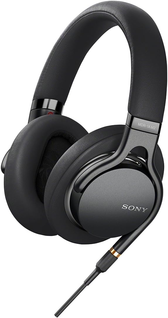 Sony Headphones MDR-1AM2 B: Hi-Res Sealed Foldable Cable Detachable/Balanced Connection Φ4.4 Cable Included Remote Control/Mic Included 2018 360 Reality Audio Certified Model Black MDR-1AM2 B