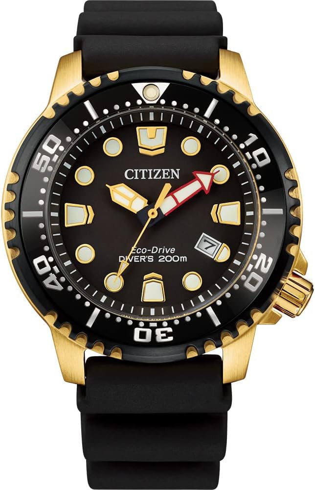 Citizen BN0152-06E Pro Master Eco Drive Wristwatch, Waterproof for 200 Meters (200 m) Submersible Popular Model Diver Watch, Black, Black