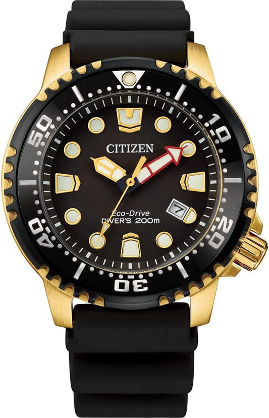 Citizen BN0152-06E Pro Master Eco Drive Wristwatch, Waterproof for 200 Meters (200 m) Submersible Popular Model Diver Watch, Black, Black