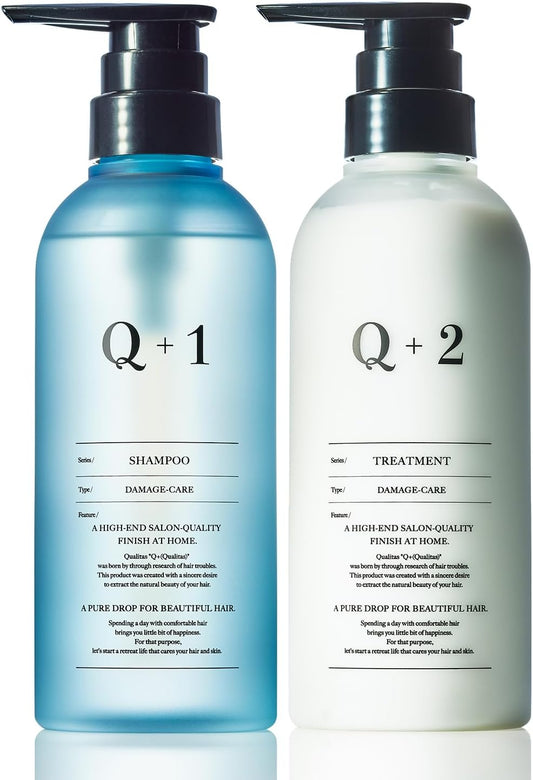 [Japanese Shampoo and Conditioner] Q+ (Qualitas) Shampoo Treatment Set Beauty Salon Exclusive Damage Intensive Repair Amino Acid Shampoo Non-Silicone Shampoo 400ml each