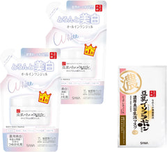 Nameraka Honpo Toronto Thick Gel Medicated Whitening N (Refill) Set of 2 + Bonus Included 100g x 2 Pieces Soy Milk Isoflavone All-in-One Prevention of Rough Skin and Acne