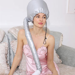 MEMETARO Hood Dryer Hood Hair Dry Cap Hair Drying Cap Dryer Hat Quick Drying Size Adjustable Hand Free Easy Use Silver