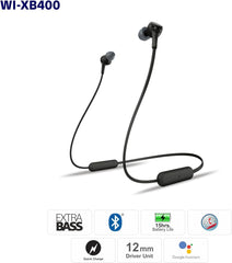 Sony/Sony WI-XB400 Extra Bass Extra Bass In-Ear Wireless Earphones (Black/Black)