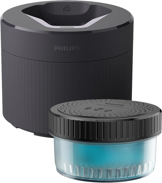 Philips QCP10/01 Quick Clean Pod Cleaning Machine for Electric Shaver S5000 S7000 S9000 with 1 Cartridge (About 3 Months Worth)