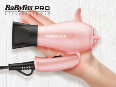 BAB053TPJ Air Dryer, Mini Hair Dryer, Compact, Lightweight, Suitable for Overseas Use, Pink