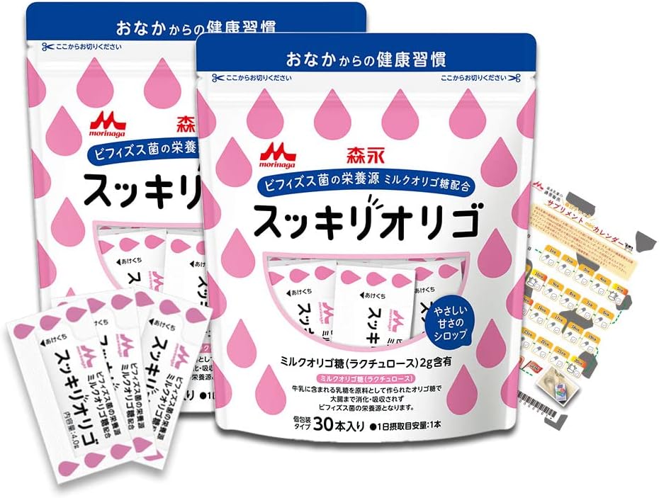 Morinaga Direct Sales Sukkirio Oligo 2 bags (60 pieces) Lactulose Milk Oligosaccharide Syrup Intestinal Activity Bifidobacterium Oligosaccharide Good Bacteria Morinaga Healthy Stomach Supplement