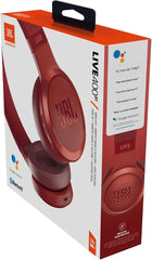 JBL Live 400BT Wireless On-Ear Headphones with Voice Control (Red)