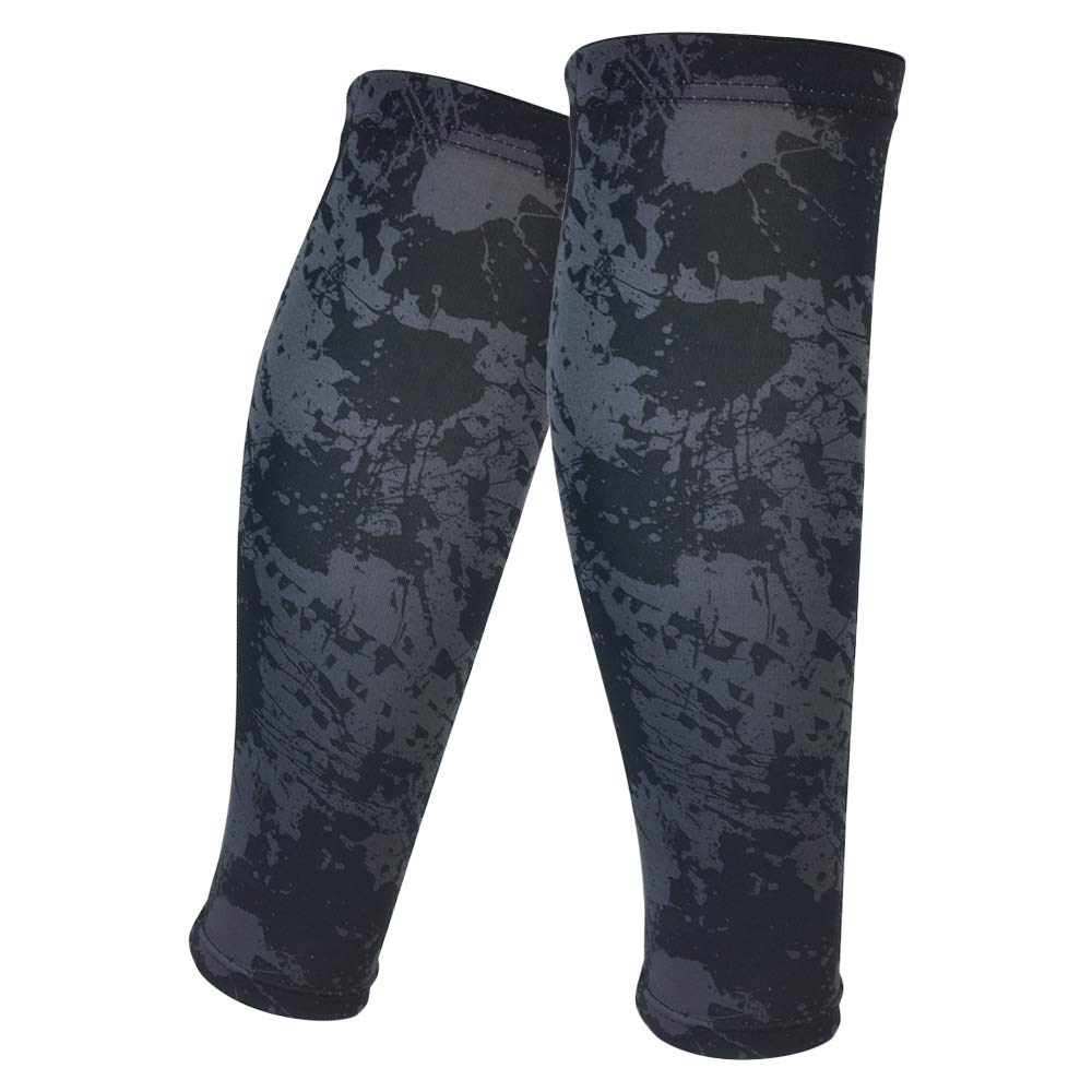 iyoiyo CFSa01 Calf Supporter, High Elasticity, Calf Sleeve, Thin, Compression, Shin Supporter, Sweat Absorbent, Quick Drying, Available in 5 Colors, Gray Graffiti, XL