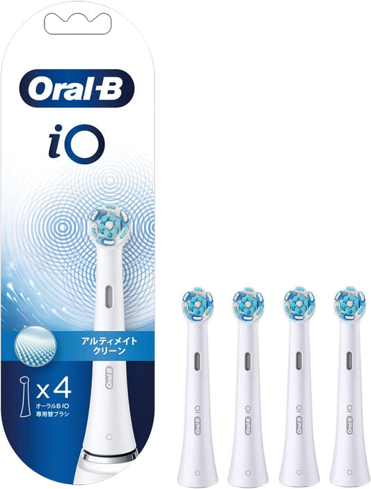 Brown Oral B iO Replacement Brush, Ultimate Clean, White, 4 Pieces, For iORBCW-4EL iO Series