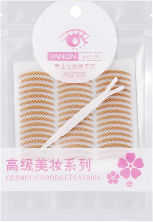 Eyelid Mesh, Eye Tape, Paste with Water, Double Layer, Eyelid Tape, Additive, No Adhesives, No Residue, 240 Sheets, 120 Times, 4 Months Work, Y-Shaped Pusher Included, Ultra Fine, Skin Color