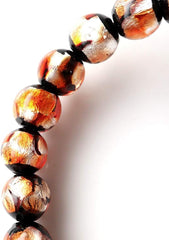 Firefly Glass Bracelet, 0.3 inches (8 mm), Orange, Halloween, Pumpkin Color, Dragonfly, Okinawa, Ryukyu