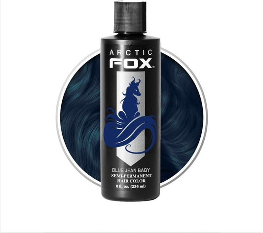 ARCTIC FOX CRUELTY FREE 100% VEGAN SEMI PERMANENT HAIR COLOUR DYE (236 ml, BLUE JEAN BABY)