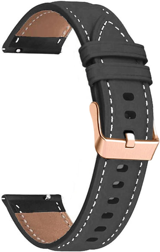 Watch Strap, 0.7 inch (18 mm), 0.8 inch (20 mm), Waterproof and Sweatproof, Quick Release Genuine Leather Watch Strap