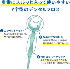 Kobayashi Pharmaceutical Thread Toothpicks with Smooth Entry Type, Y-Shaped, Dental Floss, Easy to Entract Between Narrow Teeth, 18 Pieces