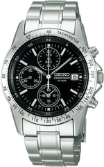 Men's Quartz Chronograph Watch, silver/black, Bracelet Type