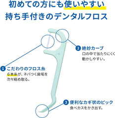 Kobayashi Pharmaceutical Threadpicks Floss   Pick Dental Floss 60 Pieces (Soft Interdental Brush Sample Included)