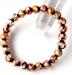 Firefly Glass Bracelet, 0.3 inches (8 mm), Orange, Halloween, Pumpkin Color, Dragonfly, Okinawa, Ryukyu