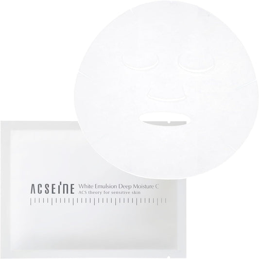 [Japanese Moisturizing] ACSEINE White Emulsion Deep Moisture C Mask (Cosmetics Impregnated Sheet Mask) 8 Pieces