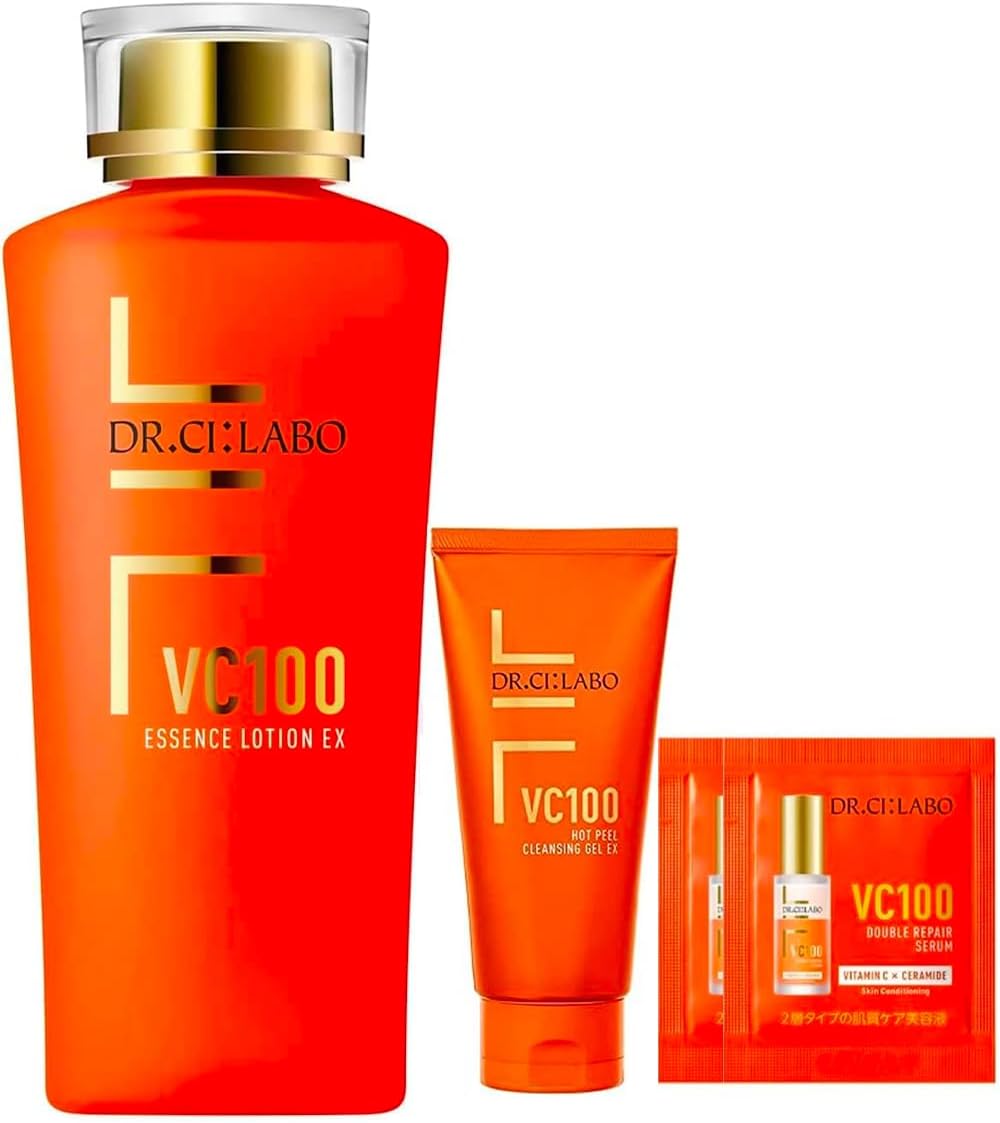 New VC 100 Essence Lotion EX R Starter Set, Vitamin C Lotion, Popular Ranking Gift, Trial, Highly Moisturizing, Cleansing, Serum, Pores, Sensitive Men's, Dr. CiLabo