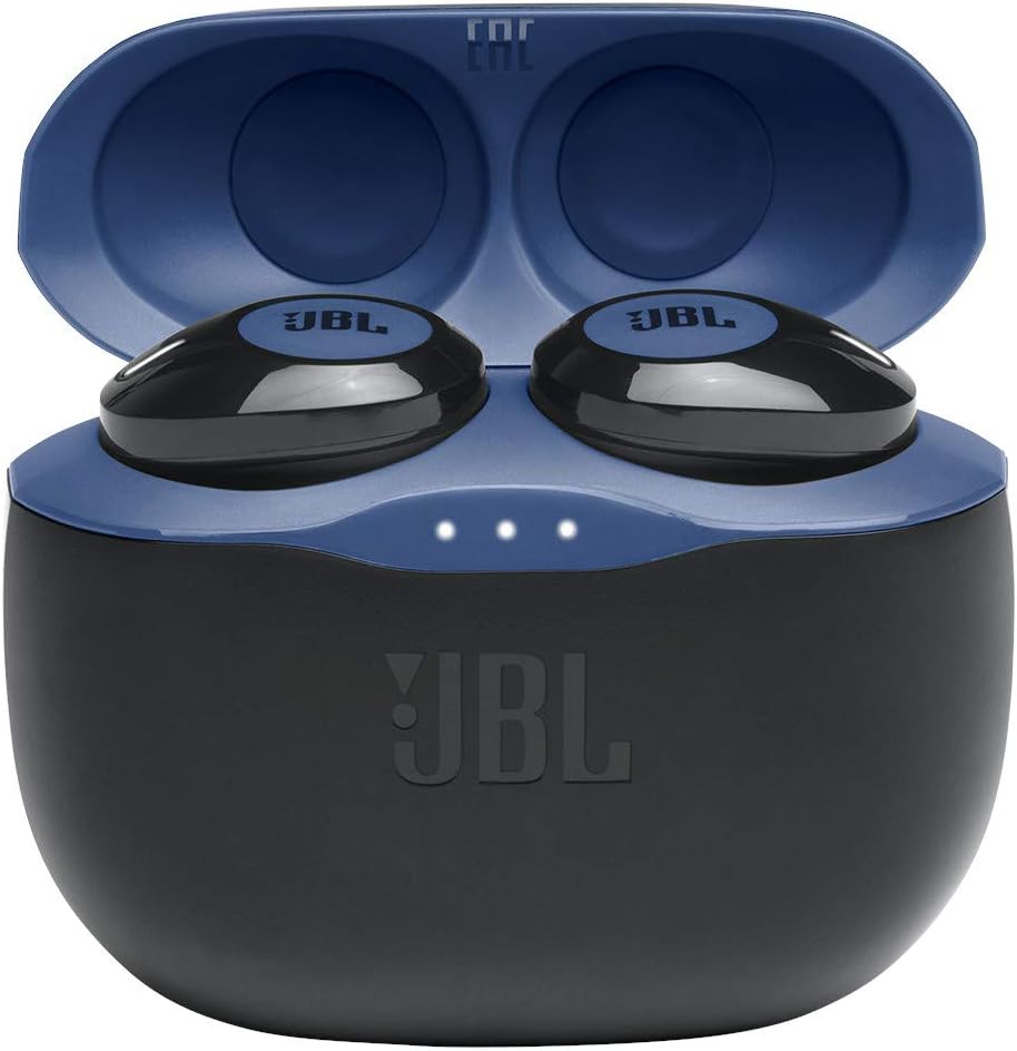 JBL Tune 125TWS True Wireless In-Ear Headphones - Pure Bass Sound, 32 Hours Battery Life, Bluetooth Fast Pairing, Comfortable, Wireless Calling, Music, Native Voice Assistant (Blue)