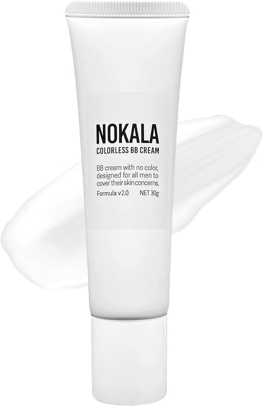 NOKALA BB Cream, Men's, Colorless, Non-Barre, Concealer, Foundation, Makeup Base, Sweat Resistant, Made in Japan, Natural Finish, Skin Care, 1.1 oz (30 g)