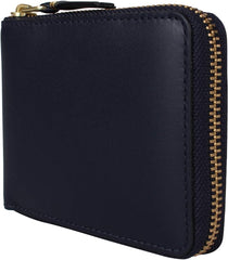 Comme des Garcons SA7100 Bifold Wallet, Round Zipper, Classic, Navy, navy