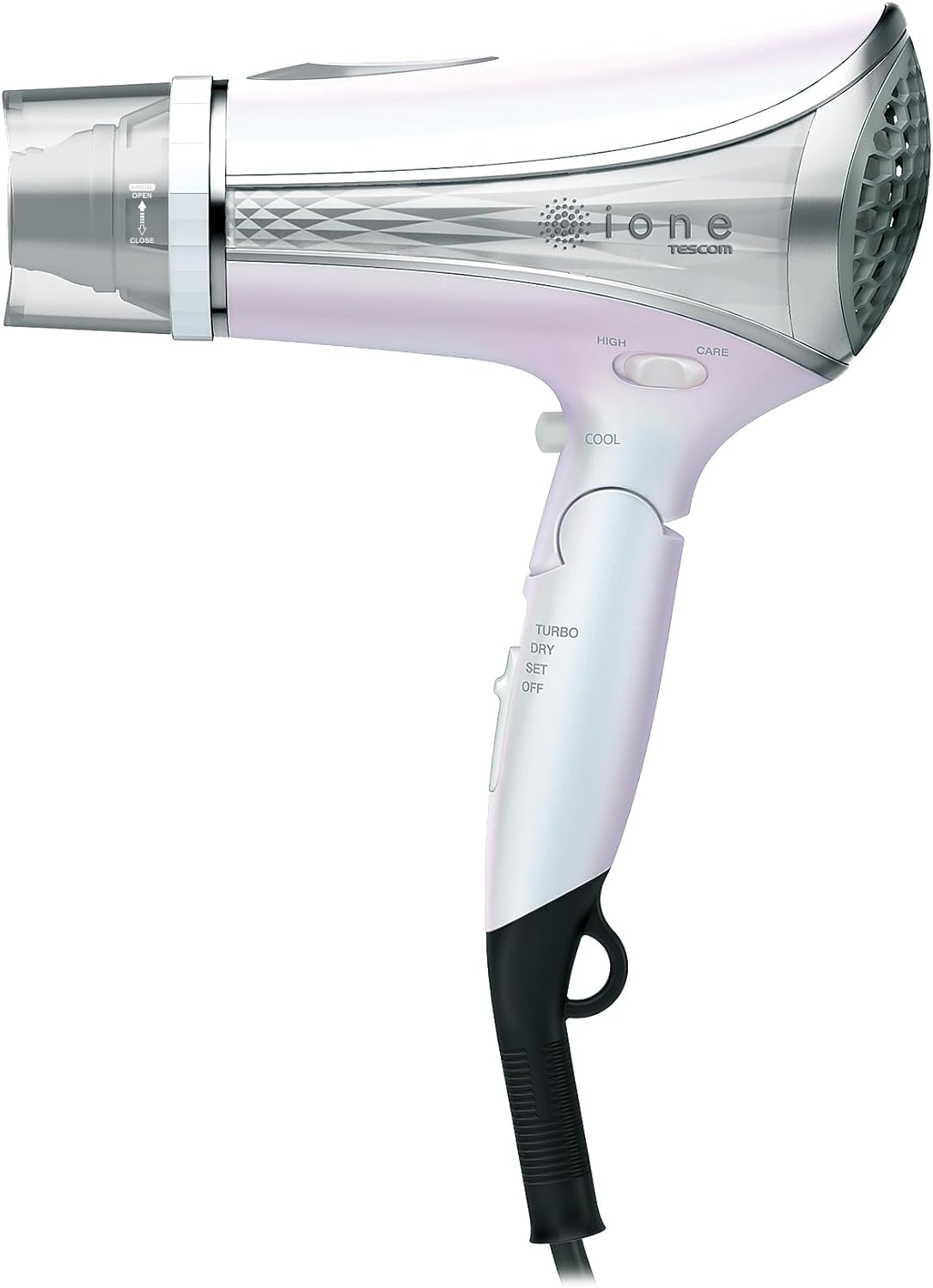 Tescom TID1100B-W Hair Dryer, Negative Ions, Folding, Large Airflow, Easy Plug, Prismatic White, Genuine Product