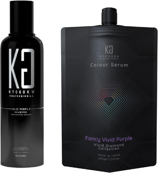 Kyogoku Blue Purple Color Shampoo, Purple Shampoo, Popular Shampoo, Hall of Fame, Murasaki Shampoo, Formulated with Care Ingredients, Fade Resistant, Murashan   Purple Color Butter Set, Color Treatment, Color Serum (Murashan   Purple Color Butter)