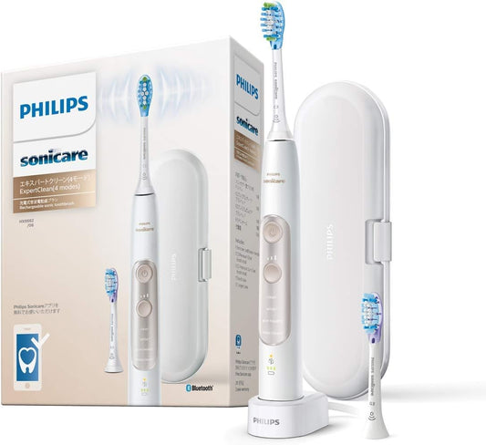 Philips Sonicare HX9662/06 Electric Toothbrush, Expert Clean, Interlocking App, Dental Plaque Removal, Includes Travel Case, White