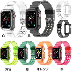 Apple Watch Band Cover Integrated Band Strap Transparent Clear Women Men Clear Watch Replacement SE 1 2 3 4 5 6 7 Integrated Band