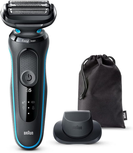 Braun Series 5 51-M1200s-V Electric Shaver, Kiwazo Trimmer, Waterproof Design, Rechargeable, Cordless Deep Catch Net Blade, Mint (Amazon.co.jp Exclusive)