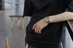 Solar Chronograph The Standard Men's Wristwatch, silver/white   black, Bracelet Type