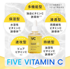 W VC Booster Essence Essence, Vitamin C, Pores, Dullness, Placenta, Hyaluronic Acid 1.6 fl oz (45 ml) / 1 Bottle, Approx. 60 Days Supply