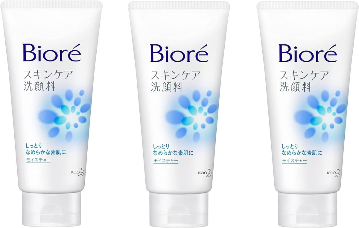 Biore Skin Care Facial Cleanser, Moisture, 4.6 oz (130 g), Set of 3, 4.5 oz (130 g) (3 x 3)