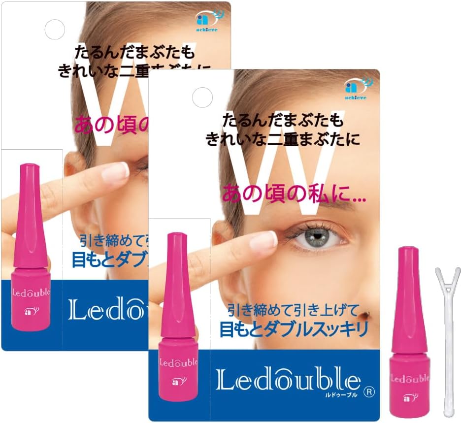 Adult Ledouvre 0.07 fl oz (2 ml), Set of 2, Double Layer, Teardrop Bag, Coating Type, Waterproof, Bangs Keep