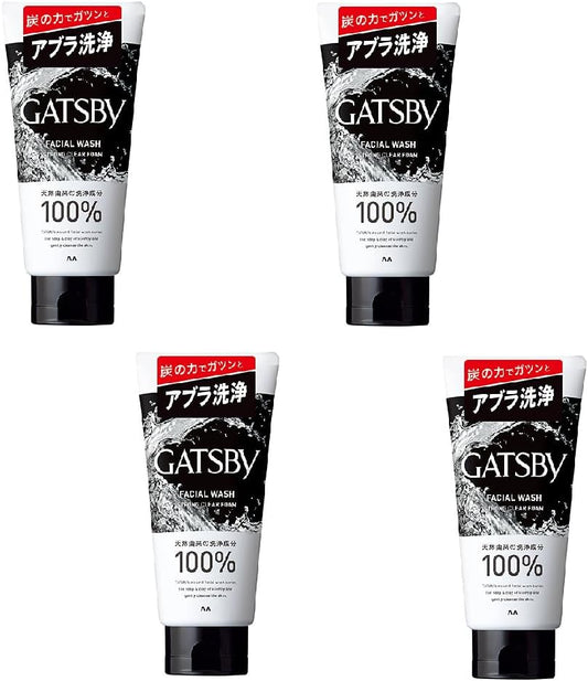 Mandom GATSBY GATSBY Facial Wash Strong Clear Foam (4.5 oz (130 g) for Men Facial Wash x 4