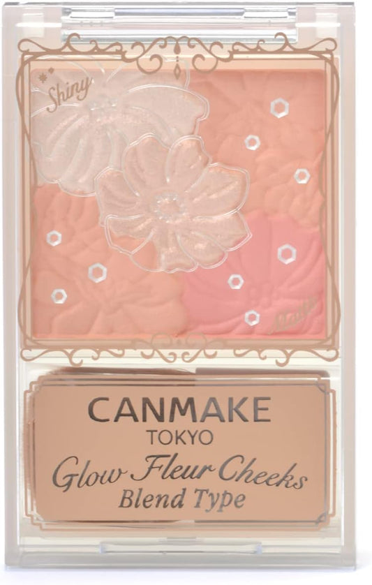 Can Make Glow Flour Cheek (Blend Type) B01 Cotton Coral Cheek GLOSSY HIGHLIGHT TRANSPARENT MAT One (1)